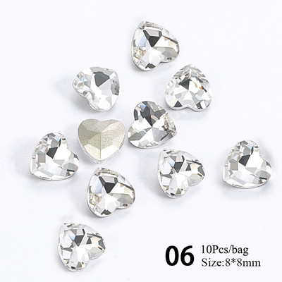 1 Vrećica Žele prozirni dijamant za nokte posebnog oblika Art Šarm Srce Okruglo stakleno drago kamenje 3D pribor za ukrašavanje noktiju