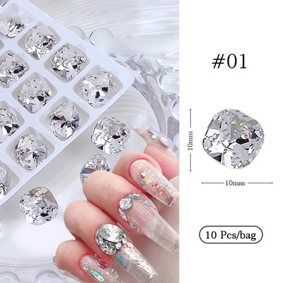 1 Vrećica Žele prozirni dijamant za nokte posebnog oblika Art Šarm Srce Okruglo stakleno drago kamenje 3D pribor za ukrašavanje noktiju