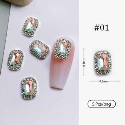 1 Vrećica Žele prozirni dijamant za nokte posebnog oblika Art Šarm Srce Okruglo stakleno drago kamenje 3D pribor za ukrašavanje noktiju