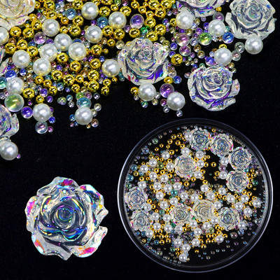 10 τμχ 3D Dried Flower Nails Art Decorations Natural Floral Nail Charms Σετ κοσμημάτων Νυχιών Προμήθειες για Επαγγελματίες Αξεσουάρ