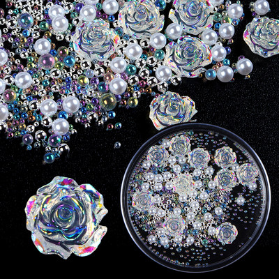 10 τμχ 3D Dried Flower Nails Art Decorations Natural Floral Nail Charms Σετ κοσμημάτων Νυχιών Προμήθειες για Επαγγελματίες Αξεσουάρ