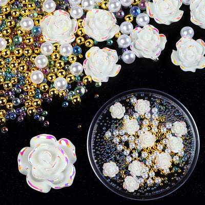 10 τμχ 3D Dried Flower Nails Art Decorations Natural Floral Nail Charms Σετ κοσμημάτων Νυχιών Προμήθειες για Επαγγελματίες Αξεσουάρ
