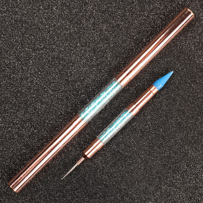ANGNYA Rose Gold Dual Head Akrils Metāla Punktveida vaska Pildspalva Rhinestones Gem Picker Crystal Picking Nail Art Kniedes DIY Point Tools