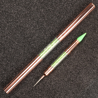 ANGNYA Rose Gold Dual Head Akrils Metāla Punktveida vaska Pildspalva Rhinestones Gem Picker Crystal Picking Nail Art Kniedes DIY Point Tools