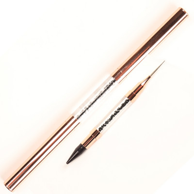 ANGNYA Rose Gold Dual Head Akrils Metāla Punktveida vaska Pildspalva Rhinestones Gem Picker Crystal Picking Nail Art Kniedes DIY Point Tools