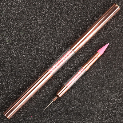 ANGNYA Rose Gold Dual Head Akrils Metāla Punktveida vaska Pildspalva Rhinestones Gem Picker Crystal Picking Nail Art Kniedes DIY Point Tools