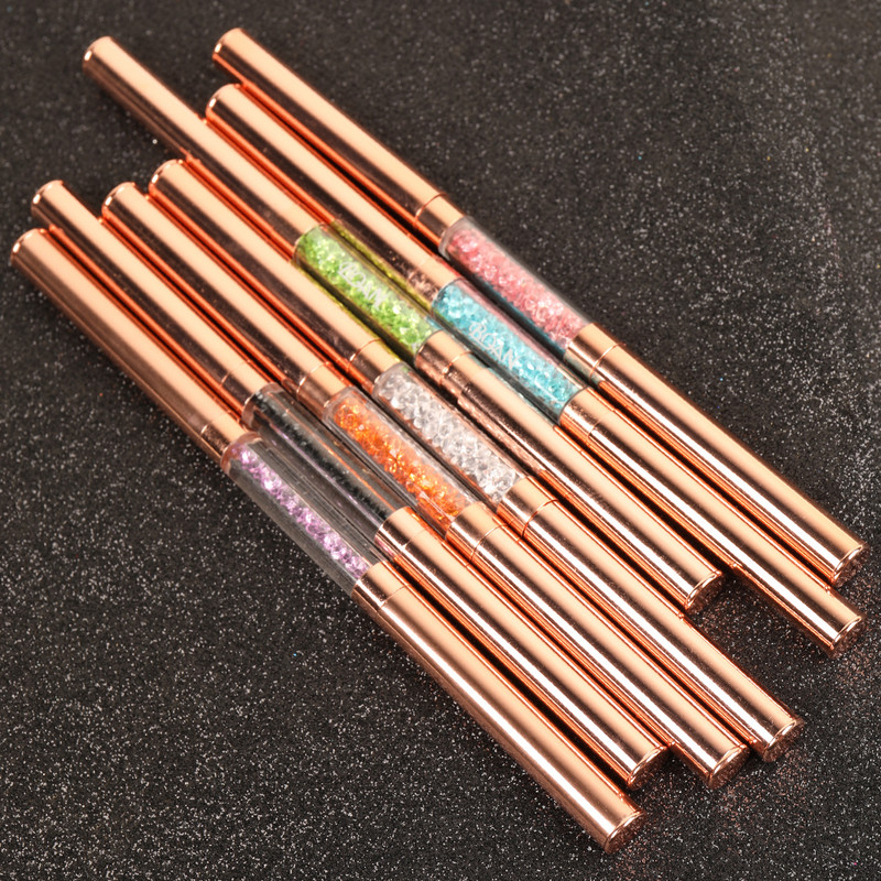 ANGNYA Rose Gold Dual Head Akrils Metāla Punktveida vaska Pildspalva Rhinestones Gem Picker Crystal Picking Nail Art Kniedes DIY Point Tools