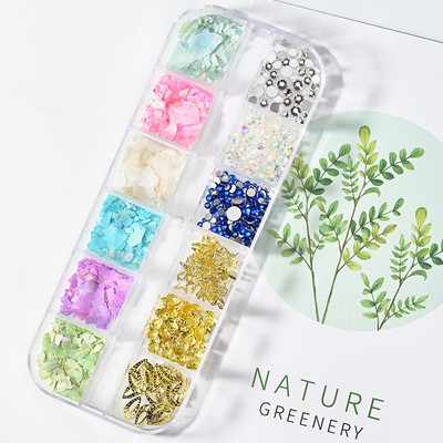 Nail Art Aurora Shell Flakes Abalone Nails Charms 3D Irregular Slice Shell Stone Sequins Nail Art Decoration Dodatak za manikuru