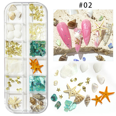 Nail Art Aurora Shell Flakes Abalone Nails Charms 3D Irregular Slice Shell Stone Sequins Nail Art Decoration Dodatak za manikuru