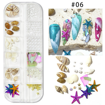 Nail Art Aurora Shell Flakes Abalone Nails Charms 3D Irregular Slice Shell Stone Sequins Nail Art Decoration Dodatak za manikuru