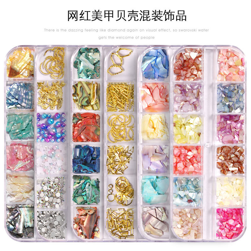 Nail Art Aurora Shell Flakes Abalone Nails Charms 3D Irregular Slice Shell Stone Sequins Nail Art Decoration Dodatak za manikuru
