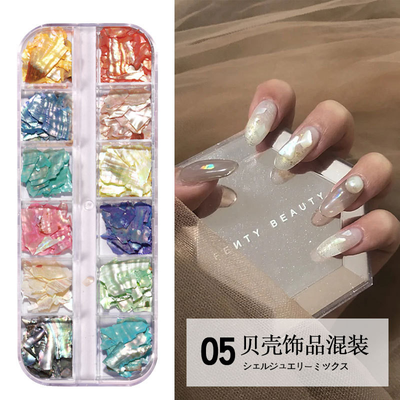 Nail Art Aurora Shell Flakes Abalone Nails Charms 3D Irregular Slice Shell Stone Sequins Nail Art Decoration Dodatak za manikuru