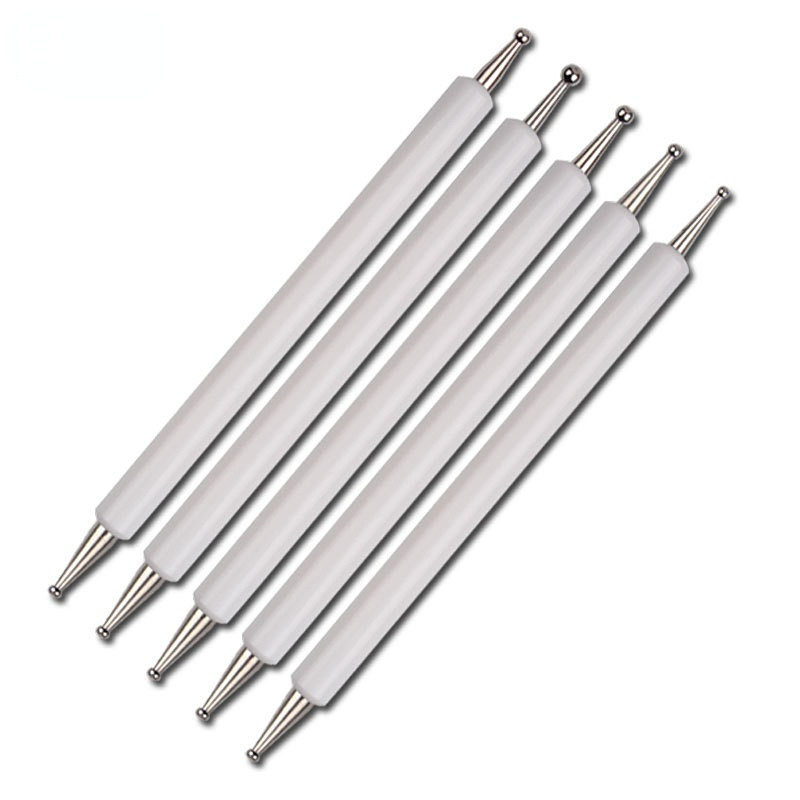 5kom više stilova Drveni štapići za nokte Olovka za crtanje noktiju Kompleti četkica za nokte Nail Art Rhinestones Picking Pen Nail Art Tools