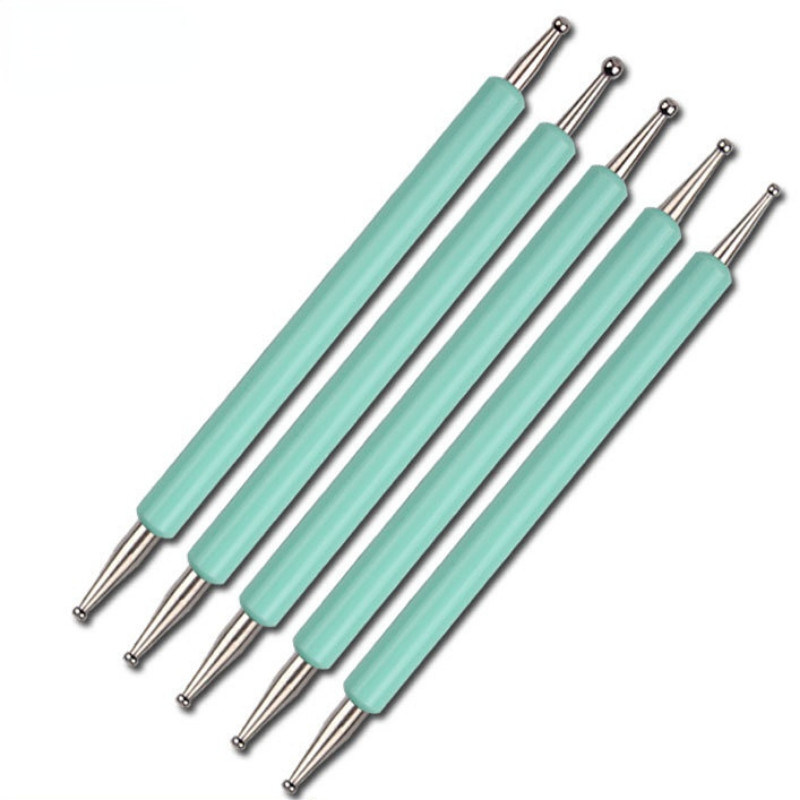 5kom više stilova Drveni štapići za nokte Olovka za crtanje noktiju Kompleti četkica za nokte Nail Art Rhinestones Picking Pen Nail Art Tools