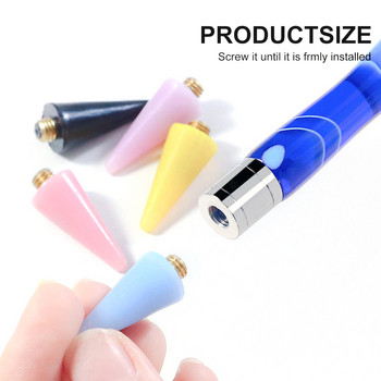 1 бр. Dual Heads Gem Picker Nail Point Wax Pen Акрилен метален инструмент за точкуване Nail Art Rhinestone Picker Wax Pencil Crystal Handle Pen