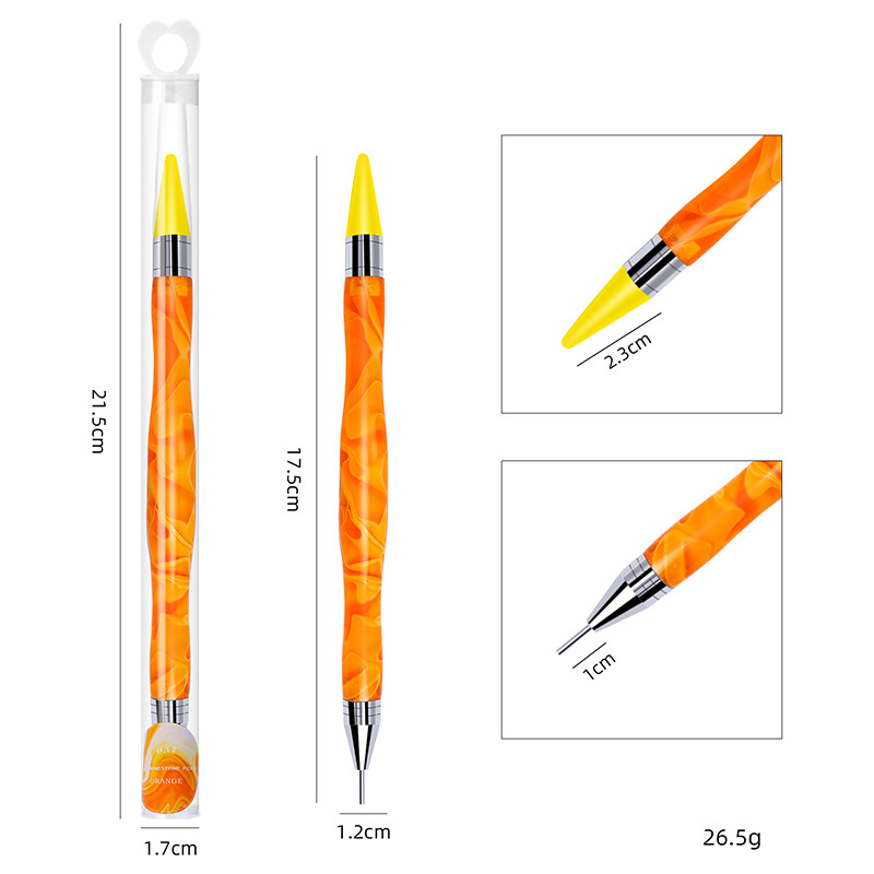 1Pc Voštana olovka za odabir dragulja s dvije glave Akrilni metalni alat za točkice Nail Art Birač kamenčića Voštana olovka Olovka s kristalnom drškom