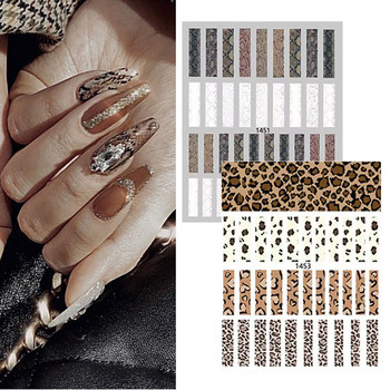 Snake Tiger Leopard Pattern Nail Art Sticker Water Transfer Decal Animal Print Nail Wrap Slider Full Cover Manicure Decoration