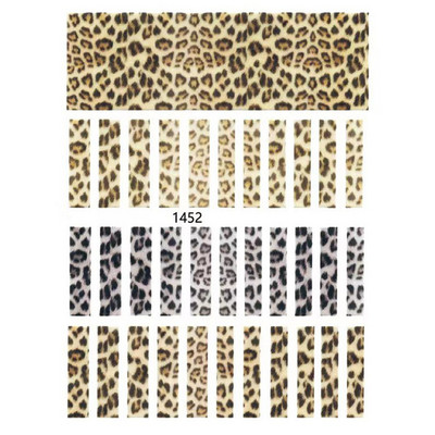Čūskas tīģera leoparda raksta nagu mākslas uzlīme Ūdens pārneses uzlīme Dzīvnieku apdruka nagu ietīšanas slīdnis ar pilnu vāku manikīra dekorēšana