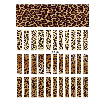 Čūskas tīģera leoparda raksta nagu mākslas uzlīme Ūdens pārneses uzlīme Dzīvnieku apdruka nagu ietīšanas slīdnis ar pilnu vāku manikīra dekorēšana