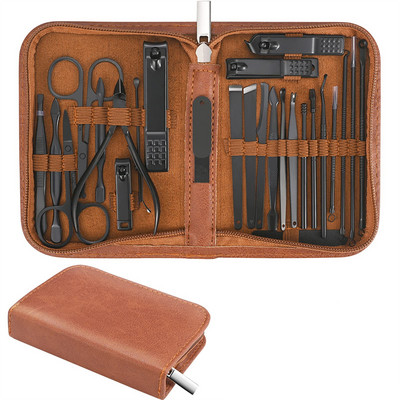 Augstas kvalitātes 25 IN 1 nerūsējošā tērauda nagu griešanas komplekts Ceļojumu kopšanas komplekts Manikīra un pedikīra komplekts Personīgās kopšanas rīki