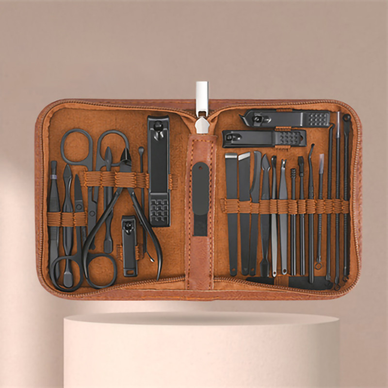 Augstas kvalitātes 25 IN 1 nerūsējošā tērauda nagu griešanas komplekts Ceļojumu kopšanas komplekts Manikīra un pedikīra komplekts Personīgās kopšanas rīki