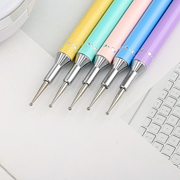 Диамантена бродерия Двойна глава Свредло Pen Dot Painting Point Pen Nail Art Rhinestone Picker Wax Pencil Crystal Handle Tool