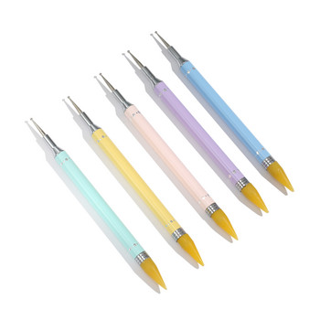 Диамантена бродерия Двойна глава Свредло Pen Dot Painting Point Pen Nail Art Rhinestone Picker Wax Pencil Crystal Handle Tool