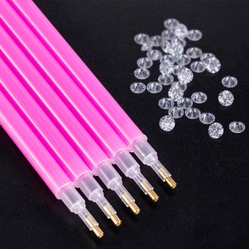 Диамантена бродерия Двойна глава Свредло Pen Dot Painting Point Pen Nail Art Rhinestone Picker Wax Pencil Crystal Handle Tool