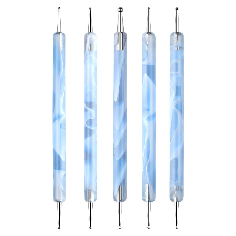 5 Gb. Punktveida pildspalvu komplekts Rhinestones Dārgakmeņi Pildspalvas, kas atlasītas nagu mākslas dekoram.