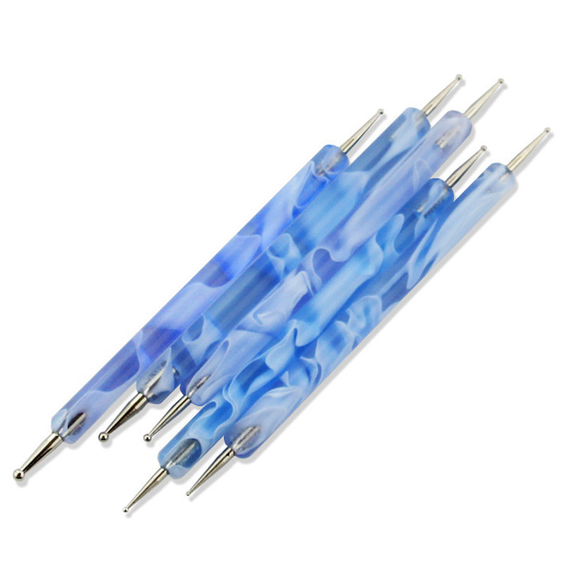 5 Gb. Punktveida pildspalvu komplekts Rhinestones Dārgakmeņi Pildspalvas, kas atlasītas nagu mākslas dekoram.