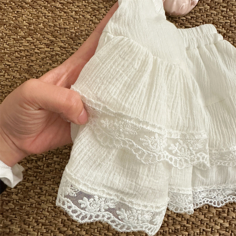 22204 Odjeća za bebe Novo ljeto 2024 Jednobojna dječja suknja od čipke Spajanje slatke suknje za djevojčice od 1 do 7 godina