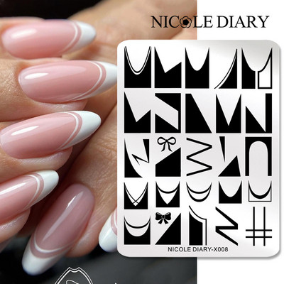 NICOLE DIARY Πλάκες σφράγισης πεταλούδας νυχιών λουλουδιών λουλουδιών με λουλούδια με στένσιλ Πρότυπο σφραγίδας νυχιών Εργαλείο εκτύπωσης νυχιών