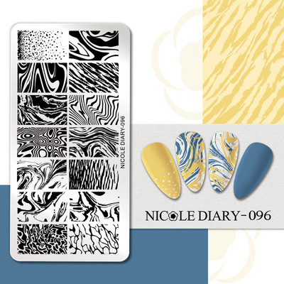 NICOLE DIARY Πλάκες σφράγισης πεταλούδας νυχιών λουλουδιών λουλουδιών με λουλούδια με στένσιλ Πρότυπο σφραγίδας νυχιών Εργαλείο εκτύπωσης νυχιών