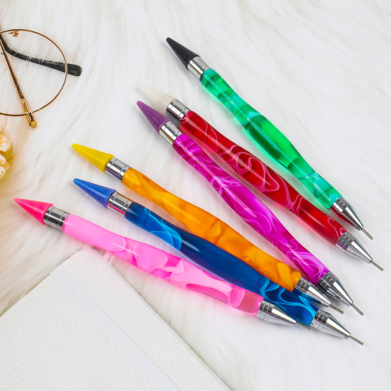 ANGNYA divvirzienu silikona galviņa nagu mākslas punktveida zīmulis kristāla kalnu strēles savācējs aplikators nagu piederumi, piederumi un rīki