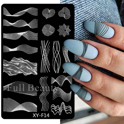 Pavasara ziedi nagu apzīmogošanas plāksnes ķiršu zieds vasaras margrietiņa ziedu tauriņš DIY nagu dizains attēlu zīmogu veidnes trafarets