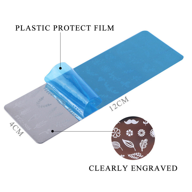 12 dizajna Retro cvijet Leptir Predlošci za uljepšavanje noktiju Tanjur Pahuljica Životinja Čipka Predlošci pečata Alati za ukrašavanje slika tanjura