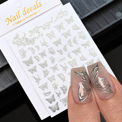Nail Art Flower Daisy Embossed Stickers Glisoare pentru unghii Decalcomani Daisy Alb Florale Petale Flori Lipici pe spate Autocolant pentru unghii Decorare