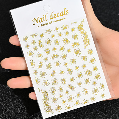 Nail Art Flower Daisy Embossed Stickers Glisoare pentru unghii Decalcomani Daisy Alb Florale Petale Flori Lipici pe spate Autocolant pentru unghii Decorare