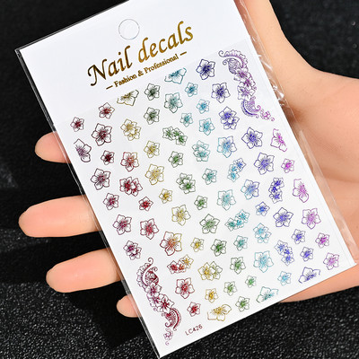 Nail Art Flower Daisy Embossed Stickers Glisoare pentru unghii Decalcomani Daisy Alb Florale Petale Flori Lipici pe spate Autocolant pentru unghii Decorare