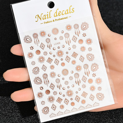 Nail Art Flower Daisy Embossed Stickers Glisoare pentru unghii Decalcomani Daisy Alb Florale Petale Flori Lipici pe spate Autocolant pentru unghii Decorare