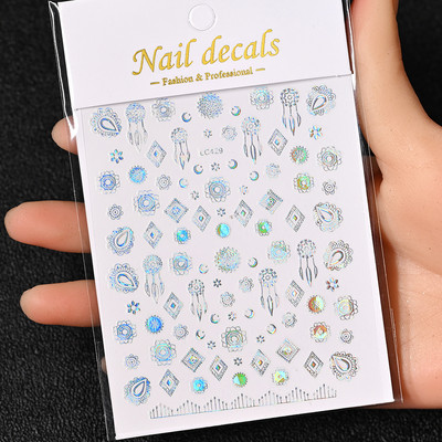 Nail Art Flower Daisy Embossed Stickers Glisoare pentru unghii Decalcomani Daisy Alb Florale Petale Flori Lipici pe spate Autocolant pentru unghii Decorare