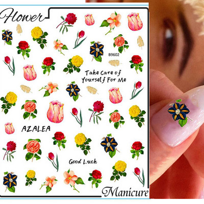 Nail Art Flower Daisy Embossed Stickers Glisoare pentru unghii Decalcomani Daisy Alb Florale Petale Flori Lipici pe spate Autocolant pentru unghii Decorare