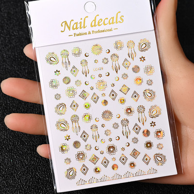 Nail Art Flower Daisy Embossed Stickers Glisoare pentru unghii Decalcomani Daisy Alb Florale Petale Flori Lipici pe spate Autocolant pentru unghii Decorare
