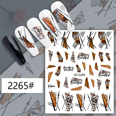 Leoparda apdrukas nagu mākslas uzlīmes franču nagu uzlīmes tauriņš nagu uzlīmes Zebra ģeometriskās lūpas nagu dizains DIY nagu dekorācijas