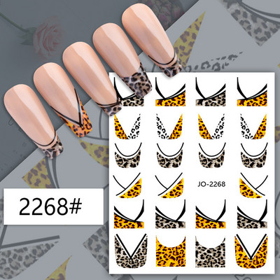 Leoparda apdrukas nagu mākslas uzlīmes franču nagu uzlīmes tauriņš nagu uzlīmes Zebra ģeometriskās lūpas nagu dizains DIY nagu dekorācijas