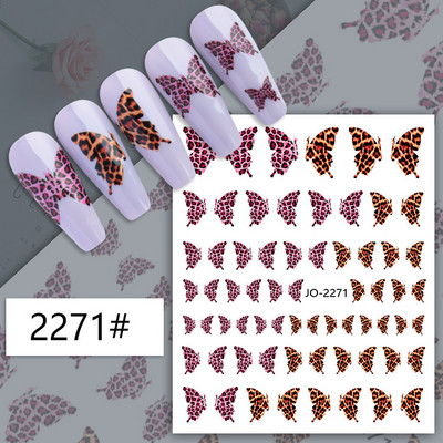 Leoparda apdrukas nagu mākslas uzlīmes franču nagu uzlīmes tauriņš nagu uzlīmes Zebra ģeometriskās lūpas nagu dizains DIY nagu dekorācijas