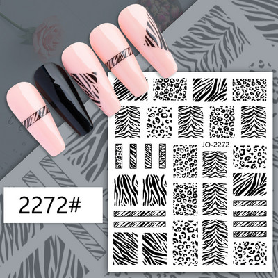 Leoparda apdrukas nagu mākslas uzlīmes franču nagu uzlīmes tauriņš nagu uzlīmes Zebra ģeometriskās lūpas nagu dizains DIY nagu dekorācijas