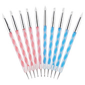 5gab Divu galu silikona galviņas punktēšanas rīki jaukta izmēra reljefs gleznojums zīmēšanas pildspalva manikīra rīki