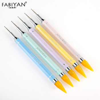 Двойна глава Nail Art Wax Picker Picking Up Rhinestone Metal Crystal Bead Stud Dotting Pen Pencil Brush Decoration Инструмент за маникюр