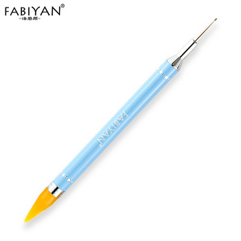 Двойна глава Nail Art Wax Picker Picking Up Rhinestone Metal Crystal Bead Stud Dotting Pen Pencil Brush Decoration Инструмент за маникюр